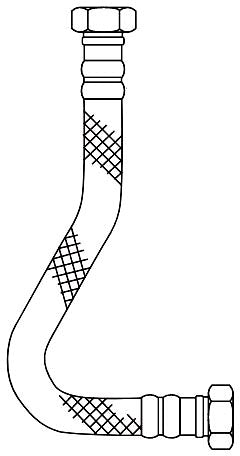 Commercial Instit Parts 060346A 12" Flexible Stainless Braided Urinal Hose
