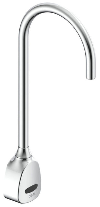 Delta Commercial 1500T Series:1500T4670 Hardwire Electronic Wall Mount Basin Faucet with Gooseneck Spout