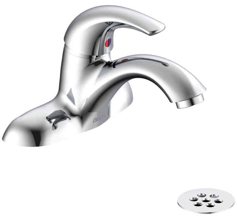 Commercial 22C 22C531 Single Handle Centerset Bathroom Faucet with Offset Grid Strainer