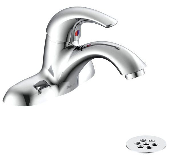 Commercial 22C 22C551 Single Handle Centerset Bathroom Faucet with Offset Grid Strainer