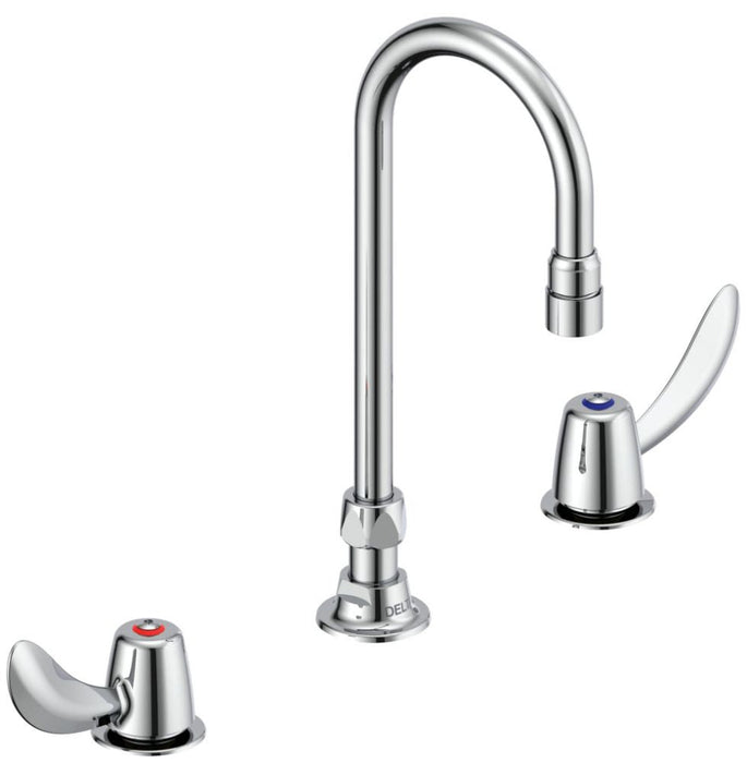 Commercial 23C6 23C622 Two Handle Widespread Bathroom Faucet with Gooseneck Spout - Less Pop-Up