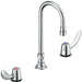 Commercial 23C6 23C622 Two Handle Widespread Bathroom Faucet with Gooseneck Spout - Less Pop-Up