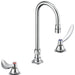 Commercial 23C6 23C624 Two Handle Widespread Lavatory Faucet with Gooseneck Spout - Less Pop-Up