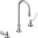 Commercial 23C6 23C634 Two Handle Widespread Lavatory Faucet with Gooseneck Spout - Less Pop-Up