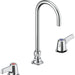 Commercial 23C6 23C673 Two Handle Widespread Lavatory Faucet with Gooseneck Spout - Less Pop-Up