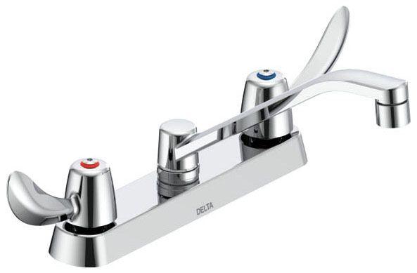 Commercial 26C3 26C3142 Two Handle 8 In Cast Deck-Mount Faucet