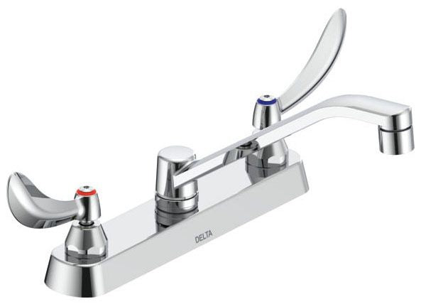 Commercial 26C3 26C3144 Two Handle 8 In Cast Deck-Mount Faucet