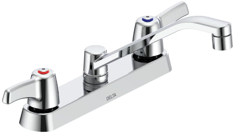 Commercial 26T3 26T3143 Two Handle 8 In Cast Deck-Mount Faucet