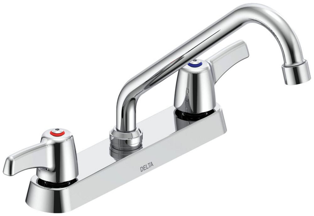 Commercial 26T3 26T3243 Two Handle 8 In Cast Deck-Mount Faucet