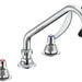 Commercial 27C1 / 27C2 27C1234 Two Handle 8 In Below Deck-Mount Faucet with Hose and Spray