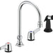 Commercial 27C1 / 27C2 27C1933 Two Handle 8 In Below Deck-Mount Faucet with Hose and Spray