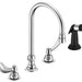 Commercial 27C1 / 27C2 27C1934 Two Handle 8 In Below Deck-Mount Faucet with Hose and Spray