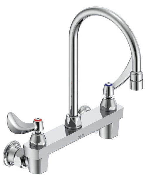Commercial 28C3 / 28C4 / 28C6 28C4924 Two Handle 8 In Wallmount Service Sink Faucet
