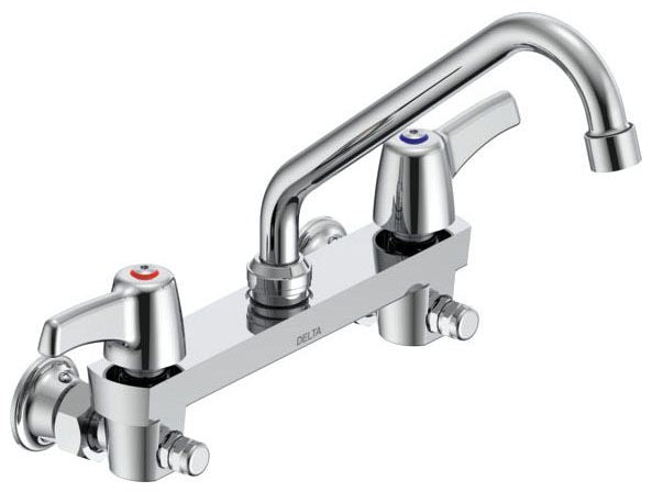 Commercial 28C3 / 28C4 / 28C6 28C6223 Two Handle 8 In Wallmount Service Sink Faucet