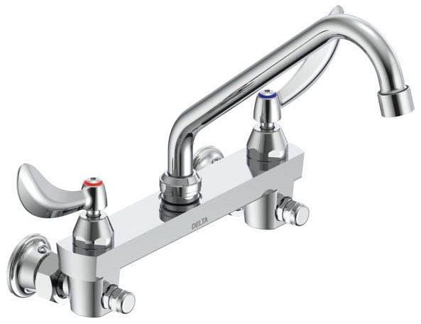 Commercial 28C3 / 28C4 / 28C6 28C6244 Two Handle 8 In Wallmount Service Sink Faucet