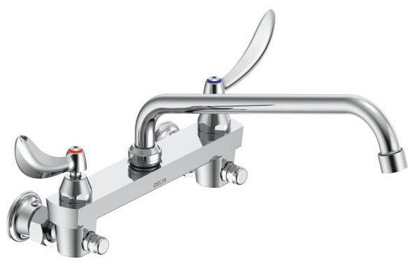 Commercial 28C3 / 28C4 / 28C6 28C6434 Two Handle 8 In Wallmount Service Sink Faucet