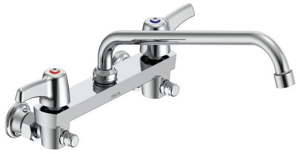 Commercial 28C3 / 28C4 / 28C6 28C6443 Two Handle 8 In Wallmount Service Sink Faucet