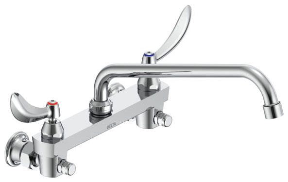 Commercial 28C3 / 28C4 / 28C6 28C6444 Two Handle 8 In Wallmount Service Sink Faucet