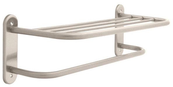 Delta : 24" Metal Towel Shelf with One Bar, Exposed Mounting