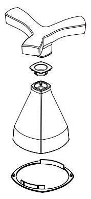 Delta Stryke RP100364RB Handle - 2O Left ASM Bath Faucet