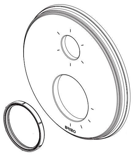 Brizo Invari RP101156PC Thermostatic Valve with 6-Function Diverter Escutcheon and Seal