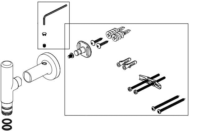 Brizo Essential Shower RP101667BN Mounting Base and Hardware