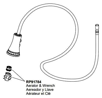 Brizo Tulham RP101784PN Hose and Sprayer Assembly