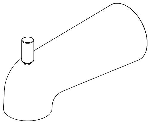 Delta Modern RP101845BL Tub Spout - Pull Up Diverter