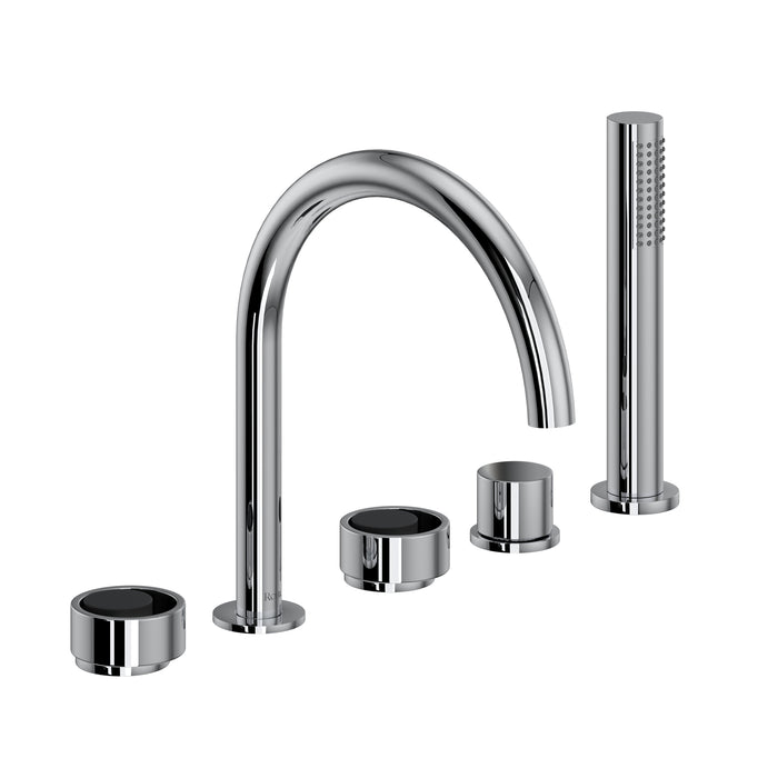 ROHL EC06D5 Eclissi 5-Hole Deck Mount Tub Filler With C-Spout
