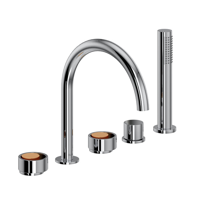 ROHL EC06D5 Eclissi 5-Hole Deck Mount Tub Filler With C-Spout
