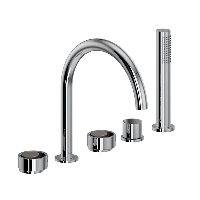 ROHL EC06D5 Eclissi 5-Hole Deck Mount Tub Filler With C-Spout