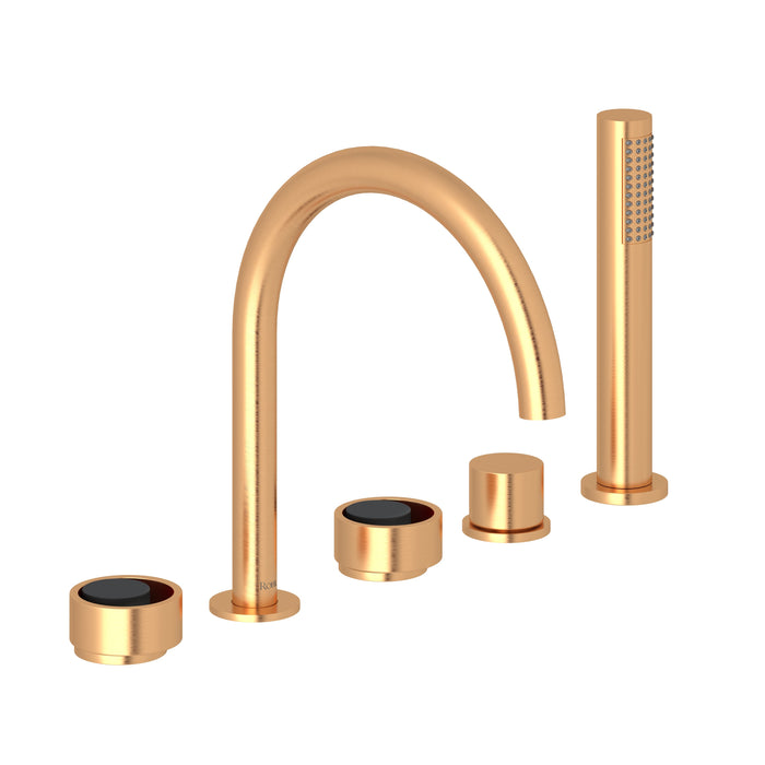 ROHL EC06D5 Eclissi 5-Hole Deck Mount Tub Filler With C-Spout