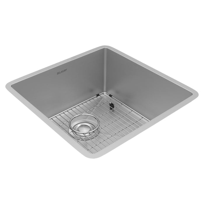 Elkay Crosstown 18 Gauge Stainless Steel 18-1/2" x 18-1/2" x 9", Single Bowl Undermount Sink Kit