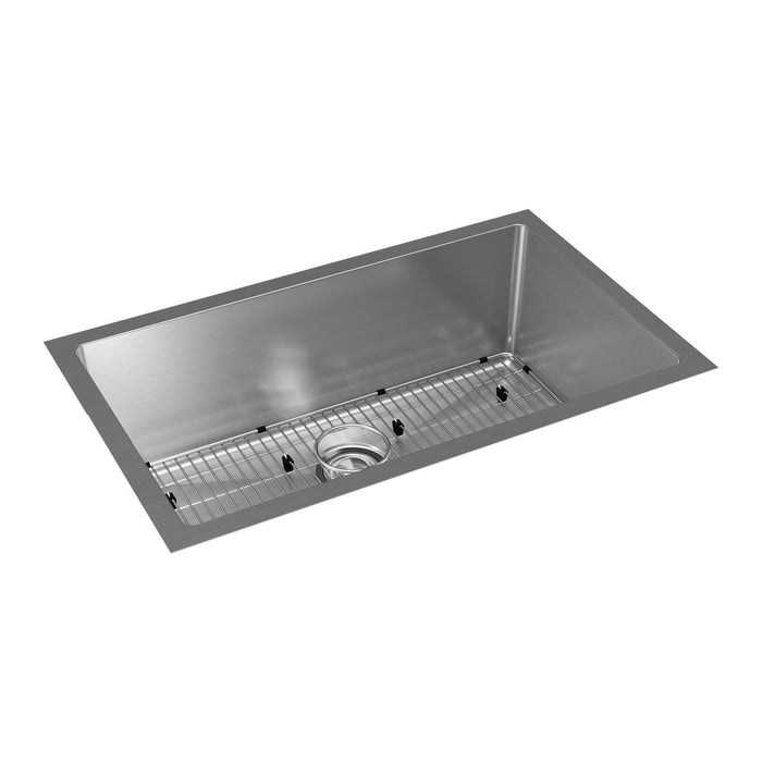 Elkay Crosstown 16 Gauge Stainless Steel, 30-1/2" x 18-1/2" x 10" Single Bowl Undermount Sink Kit
