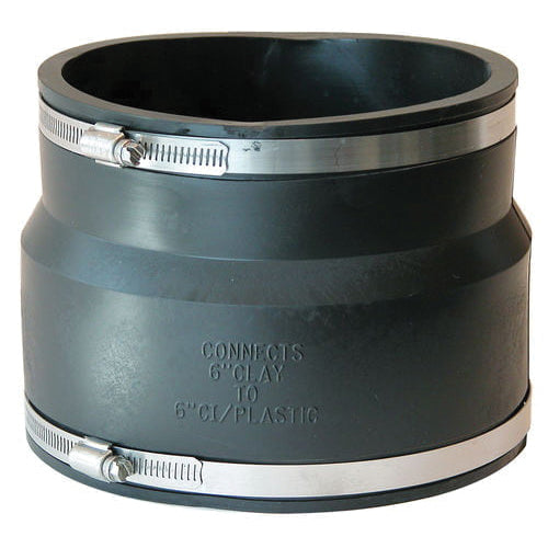 Fernco 1002-66 6" (Clay) x 6" (Cast Iron / PVC) Flexible Coupling