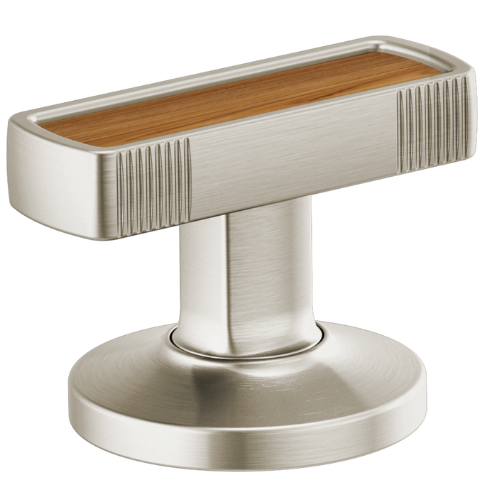 Brizo Kintsu HI5306 Widespread Lavatory Knob with Wood Inlay Handle Kit - Luxe Nickel