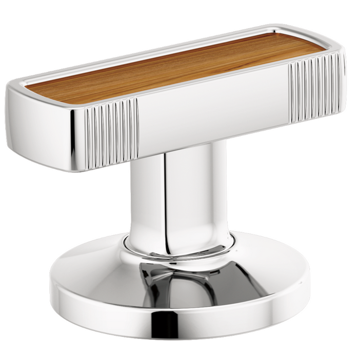 Brizo Kintsu HI5306 Widespread Lavatory Knob with Wood Inlay Handle Kit - Chrome