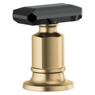 Brizo Invari: Roman Tub Faucet Black Crystal Knob Handle Kit