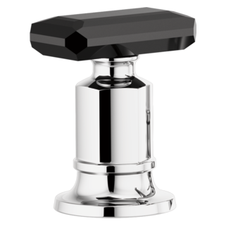 Brizo Invari: Roman Tub Faucet Black Crystal Knob Handle Kit