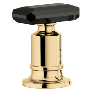 Brizo Invari: Roman Tub Faucet Black Crystal Knob Handle Kit