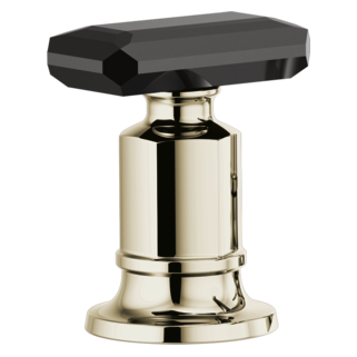 Brizo Invari: Roman Tub Faucet Black Crystal Knob Handle Kit