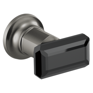 Brizo Invari: Two-Handle Wall Mount Tub Filler Black Crystal Knob Handle Kit