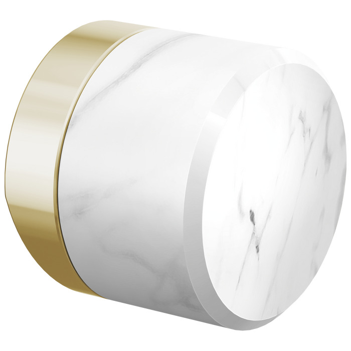 Brizo Odin HKK175 Kitchen Faucet White Marble Knob Handle Kit - Polished Nickel / Matte Black