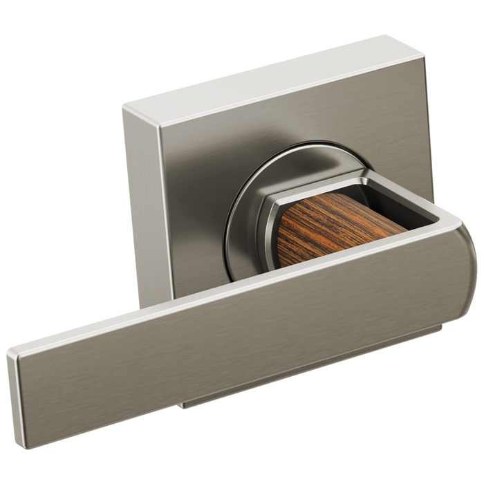 Brizo Frank Lloyd Wright HL70499 Two-Handle Wall Mount Tub Filler Gap Lever Handle Kit - Luxe Nickel / Teak Wood