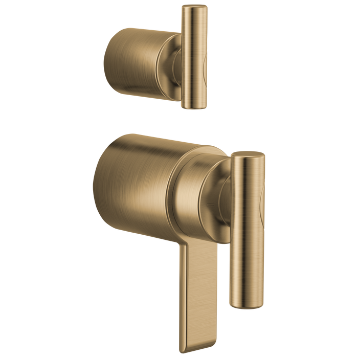 Brizo Roccesco HL75110 TempAssure Thermostatic Valve With Integrated Diverter Lever Handle Kit - Luxe Gold