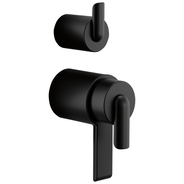 Brizo Roccesco HL75111 TempAssure Thermostatic Valve With Integrated Diverter Bent Lever Handle Kit - Matte Black