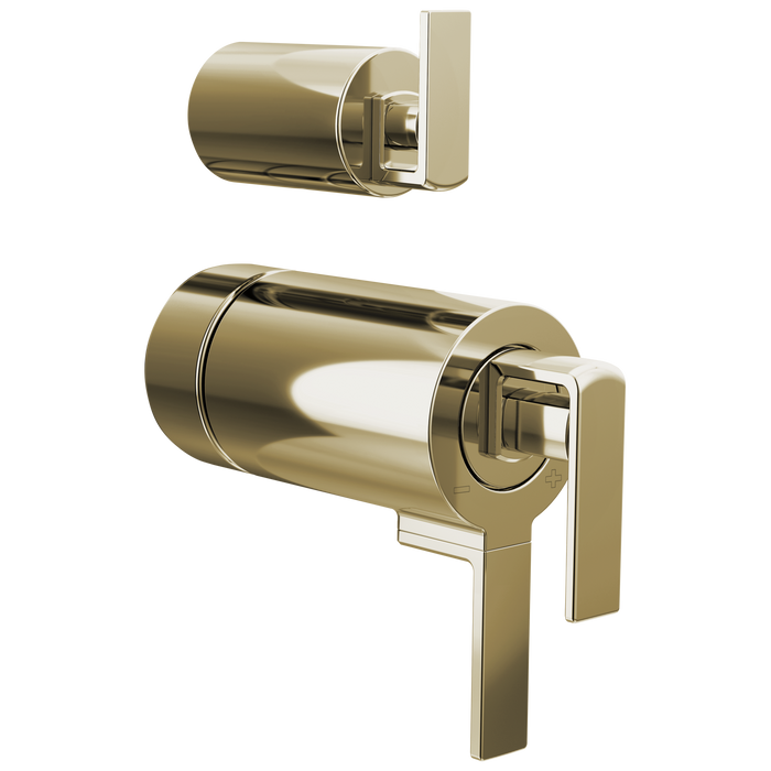 Brizo Frank Lloyd Wright HL7599 TempAssure Thermostatic Valve with Integrated Diverter Trim Gap Lever Handle Kit - Polished Nickel