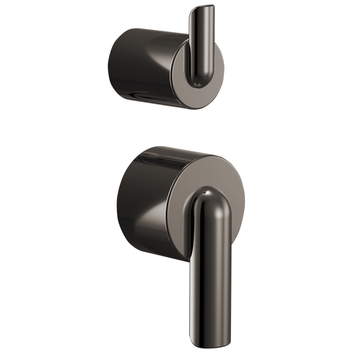 Brizo Roccesco HL75P111 Pressure Balance Valve with Integrated Diverter Trim Bent Lever Handle Kit - Brilliance Black Onyx