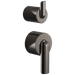 Brizo Roccesco HL75P111 Pressure Balance Valve with Integrated Diverter Trim Bent Lever Handle Kit - Brilliance Black Onyx