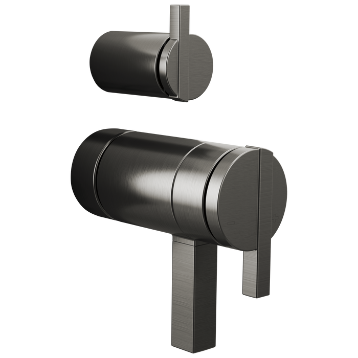 Brizo Frank Lloyd Wright HW7522 TempAssure Thermostatic Valve with Integrated Diverter Trim Lunar Handle Kit - Luxe Steel